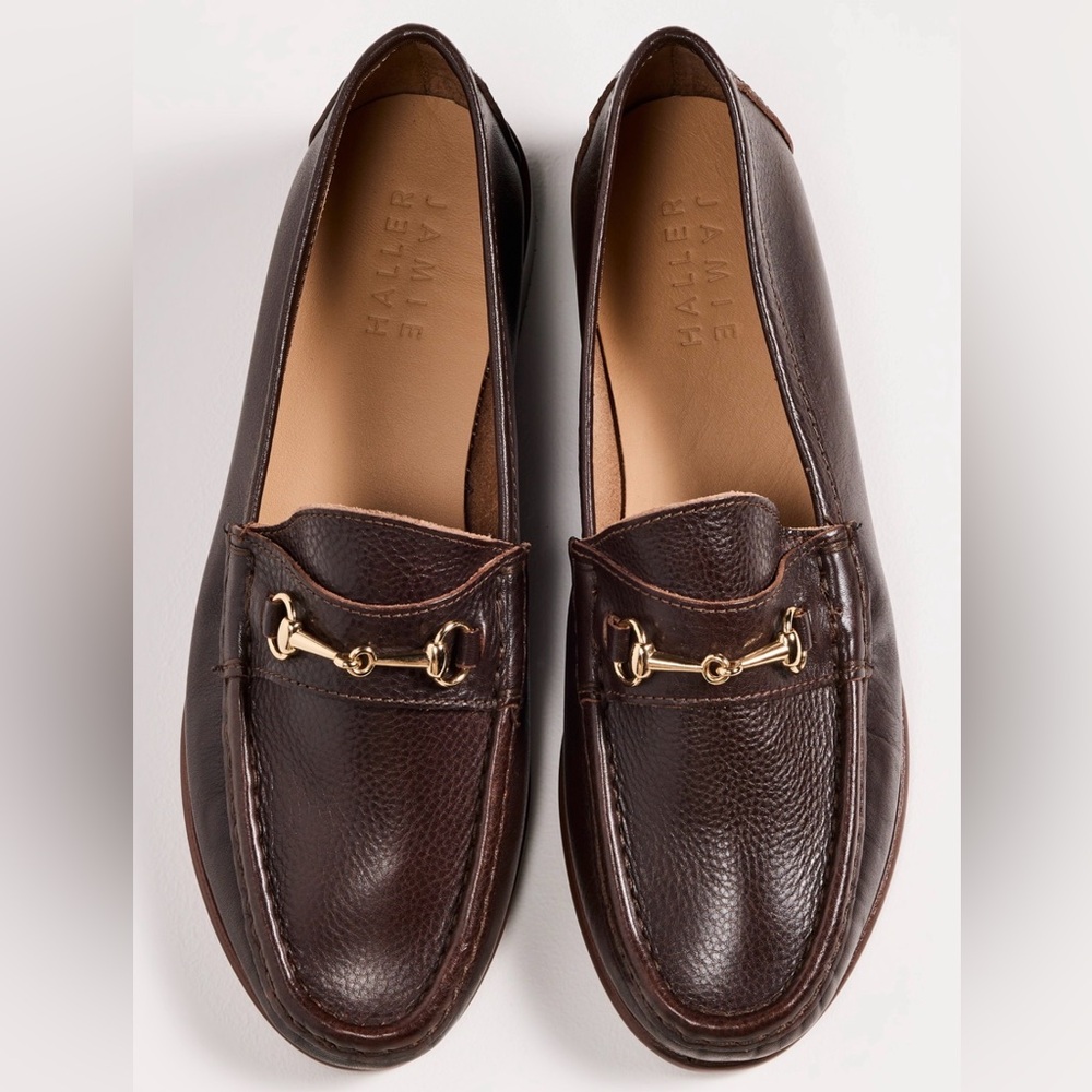 James Haller Women's Brown Leather Horsebit Loafers